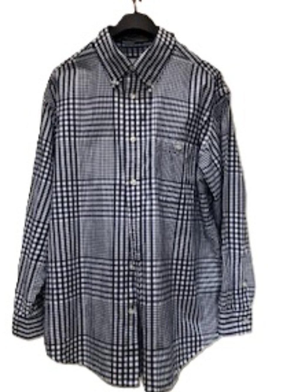 Orvis Navy and White Gingham Button-Down Shirt